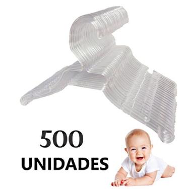 Imagem de Kit 500 Cabide Para Bebê Infantil Coloridos Menina Menino Plástico Acr