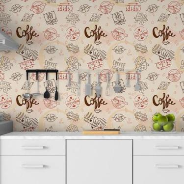 Imagem de Papel de Parede Adesivo Café Lettering N06223 0,58x2,5M - Adesivo BR