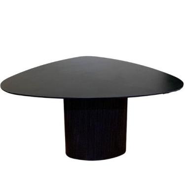 Imagem de Mesa de Jantar Cone Orgânica 140x144 cm Tampo Ébano Base Ébano - Perso