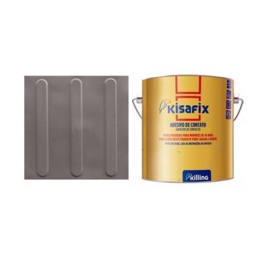 Imagem de Piso tátil direcional 25x25cm pvc kit 20pçs + 2 cola 750g - LAGGE ACES