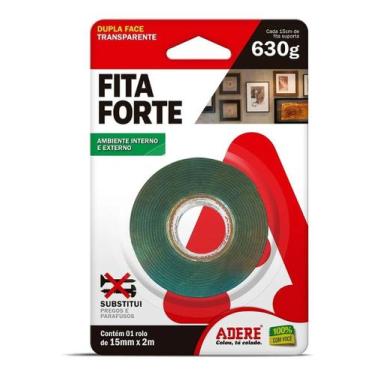 Imagem de Fita Dupla Face 15mm x 2m Transparente Fita Forte Adere
