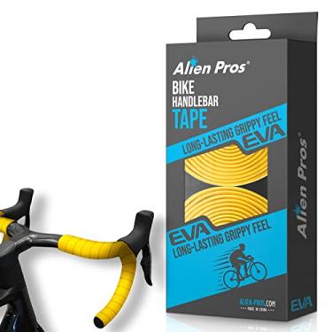 Imagem de ALIEN PROS Fita para Guidão de Bicicleta Eva(Conjunto de 2) Amarela-Melhore A Aderência da Sua Bicicleta com Esta Fita para Guidão de Bicicleta-Enrole Sua Bicicleta para Um Passeio Confortável Incríve