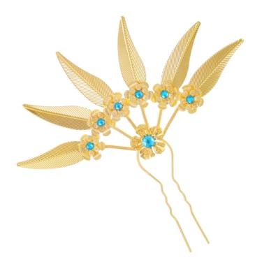 Imagem de Lureme Grampo de cabelo étnico vintage folha de liga com strass acessórios de cabelo para mulheres (hb000019-2)