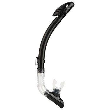 Imagem de Snorkel de Natação, Mergulho Totalmente Seco Com Válvula única, Tubo de Respiração Com Bocal de Silicone Confortável (Preto)
