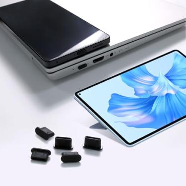 Imagem de Capa de porta tipo C, plugue antipoeira para celular, capa protetora de porta de carregamento USB C para MacBook, laptop, iPhone 16 15 Pro Max, Samsung Galaxy S24, S23, S22, S21, S20, A53, Note 20,