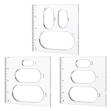 Imagem de PH PandaHall 9 em 3 modelos ovais embutidos, estênceis de acrílico para roteador, escala de desenho, régua, gabarito, ferramenta de medição para iniciantes, profissionais, uso doméstico, marcenaria,