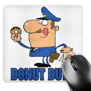 Imagem de 3dRose Mouse pad 20 x 20 x 0,65 cm com desenho engraçado policial no donut Duty (mp_118656_1)