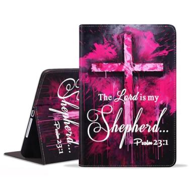 Imagem de stmedazm Capa para Samsung Galaxy Tab A9 Plus modelo 2023 de 11 polegadas (SM-X210/X216/X218), capa dobrável de couro sintético premium com função despertar/hibernar automática - Sagrada Cruz Citação