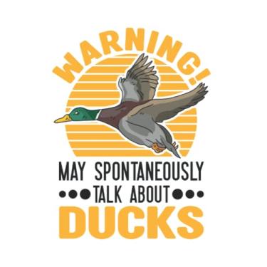 Imagem de Enten Notizbuch: Warning May spontaneously talk about Ducks Ente / 6x9 Zoll / 120 karierte Seiten