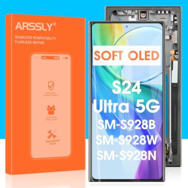 Imagem de Substituição de tela LCD OLED para Samsung Galaxy S24 Ultra 5G - para Galaxy S24 Ultra 5G Display LCD Digitalizador SM-S928B S928U S928N Montagem do sensor de tela sensível ao toque com moldura
