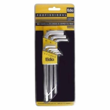Imagem de Jogo de Chave Allen Longa 9 Peças de 1.5 a 10 mm EDA-9GC