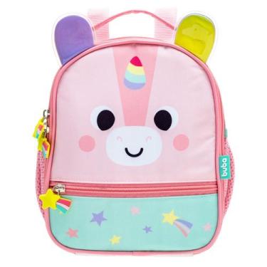 Imagem de Lancheira Térmica Escolar Infantil 25x11cm Buba Zoo, Rosa Unicórnio