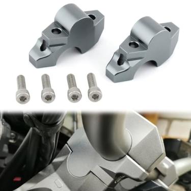 Imagem de FINMOKAL Adaptador de extensão de braçadeira de guidão de guidão de motocicleta para Honda X-ADV 750 Todos os anos ADV 150 160 2017+ ADV 350 2022-up (aumento de 29 mm - titânio)