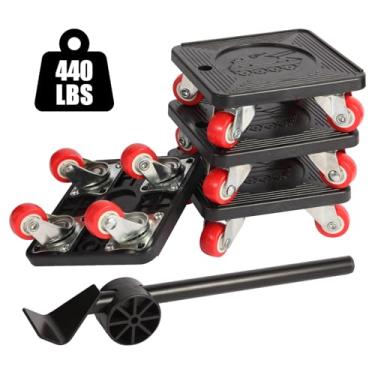 Imagem de ZEMIRO CHARGE Conjunto De Ferramentas De Elevação De Móveis 2024 Com Rodas Giratórias De 360°, Carrinho De Móveis, Movimentador Resistente Para Móveis, Geladeira, Sofá E Armário