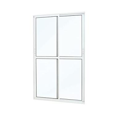 Imagem de Porta de correr 2 folhas de alumínio Atlântica Magnum 210x120cm branca Porta de correr de alumínio 2 folhas Magnum 210x120cm branca Atlântica