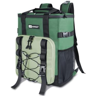 Imagem de AYAMAYA Cooler – Mochila térmica à prova de vazamento com alça superior acolchoada, 24 latas isolada, lancheira para homens e mulheres, refrigerador de acampamento macio para praia, pesca, piquenique,