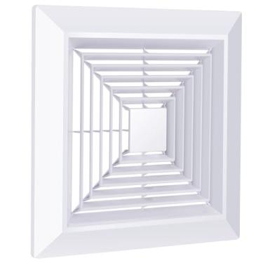 Imagem de BQMEZRNUS Capa para exaustor de banheiro grade branca para ventilador de teto de banheiro com molas de substituição para teto quadrado, exaustor de parede, grade de ventilador de teto, desviador de ar