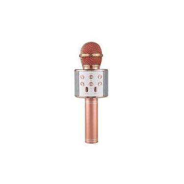 Imagem de Microfone Bluetooth Karaokê com Alto-Falantes Potentes, Som Profissional e Sem Fio, Ideal para Festas, Eventos, Streaming e Lives (ROSA)