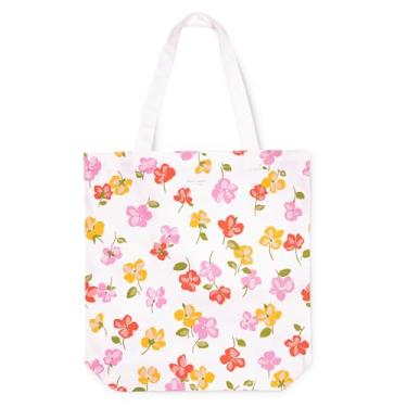 Imagem de kate spade new york Sacola de lona para mulheres, linda bolsa para trabalho ou professor, bolsa de praia de lona, bolsa de livro com bolso, Amores-perfeitos de primavera, Small
