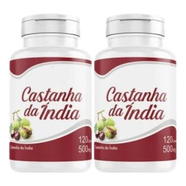 Imagem de Castanha 240 cápsulas 500 mg circulação pernas 2 Frascos x 120 Capsula