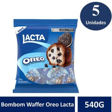 Imagem de Kit c/5 Bombom Waffer Oreo 540g - Lacta