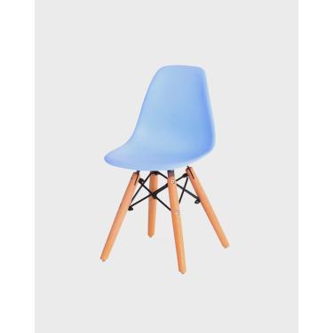 Imagem de Cadeira Infantil Eames Braço Polipropileno Base Madeira Eiffel Espresso Móveis