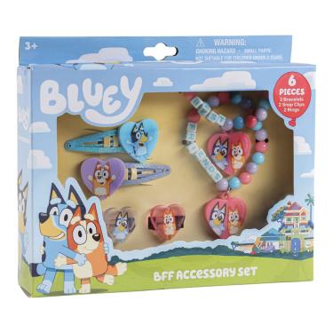 Imagem de Conjunto de caixas de joias de brinquedo luv her Bluey Girls bff com 2 anéis e 2 pulseiras