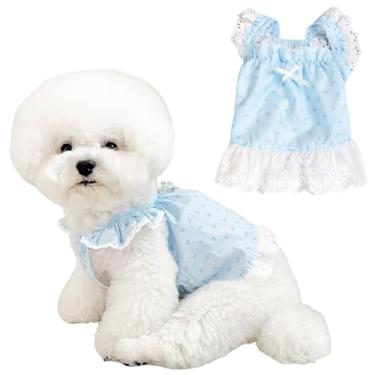 Imagem de Roupas de cachorro PP para cães pequenos, primavera verão, vestidos de gato, camisetas fofas, pijamas para filhotes de cachorro para mulheres, Shih Tzu Yorkshire Chihuahua Clothe