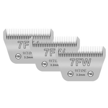 Imagem de Filymosie Pacote com 3 7 lâminas largas para cuidados com cães, compatível com Andis, Oster A5, Wahl km10 Clippers, comprimento de corte de 1/20.3 cm
