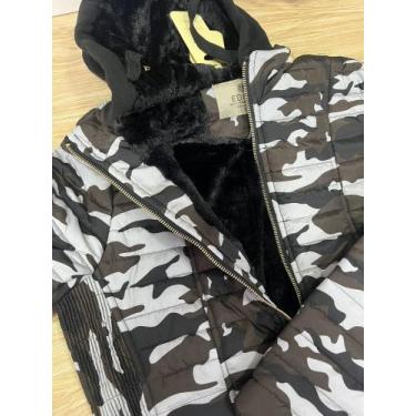 Imagem de Jaqueta feminina verde camuflada capuz e forro de pelo - Pura Magia, C