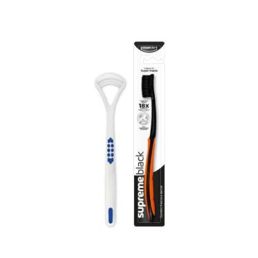 Imagem de Kit Escova de Dente Supreme Black + Raspador de Língua - Powerdent, La