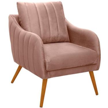 Imagem de Poltrona para Sala e Escritório Decorativa Síria - Konfort, Veludo Ros