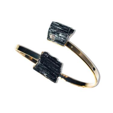 Imagem de Bracelete de Turmalina Preta Ajustável Dourado Reff BT6862 - Cristaisd