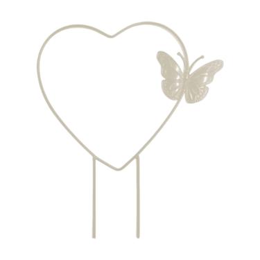 Imagem de Gralara Trellis de plantas em forma de coração para escalar plantas de casa pequenas treliças de jardim para Hoya, Branco