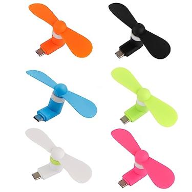 Imagem de PCTC 6 peças Mini ventoinha de telefone tipo C tipo C compatível com Samsung Galaxy S24 / S23 / 23 Ultra/24 Ultra/25 Ultra, compatível com Apple iPhone 15/15 Pro/15 Pro Max, para Moto Razr 40 Ultra