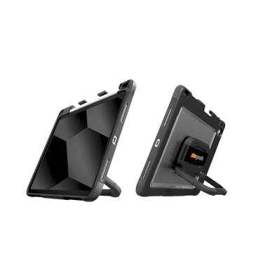 Imagem de STM Goods Dux Swivel Rugged iPad 10ª geração: suporte ajustável giratório de 360°, alça de mão elástica, armazenamento de lápis Apple, traseira de policarbonato transparente. Ideal para trabalhadores