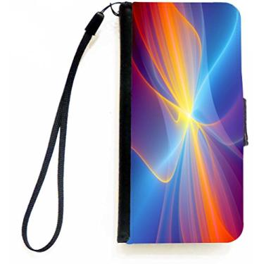 Imagem de Rikki Knight Capa carteira flip neon fractal redemoinhos com aba magnética para Apple iPhone 5c