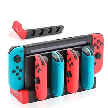 Imagem de ECHZOVE Switch Controller Charger Dock Station,Charger for 4 Switch Joysticks with 4 Charging Slots, 2 USB 2.0 Plugs and Charging Indicator