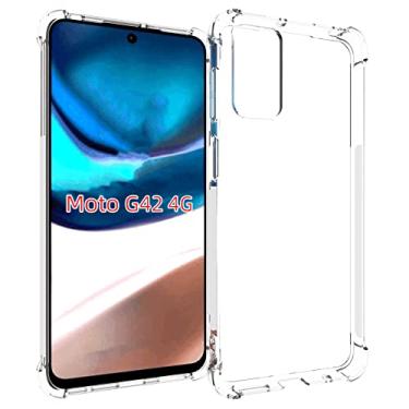 Imagem de USTIYA Capa para Motorola MOTO Uso Resistente, Bumper Absorção Choques em TPU Transparente Protector Câmera Espessamento nas Quatro Pontas da Carcasa (G42)