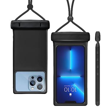 Imagem de wellhouse Bolsa de telefone à prova d'água, capa de telefone à prova d'água para iPhone 16 15 14 13 Pro Max XS Samsung, IPX8 3D Cellphone Dry Bag Beach Essentials - Duke Black