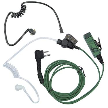 Imagem de Máxima potência camuflagem cor camuflagem vigilância fone de ouvido fone de ouvido para Motorola 2 Way Radios (plugue de 2 pinos) mais preto extra preto bobina de tubo acústico