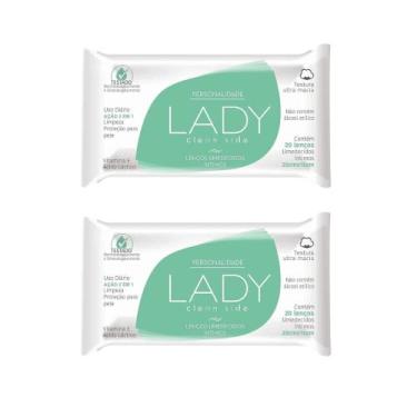 Imagem de Kit C2 Lenço Íntimos Umedecido Clean Side Lady Personalidade - Eurofra