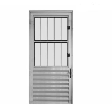 Imagem de Porta De Alumínio Postigo 210x80cm Lado Direito Brilhante