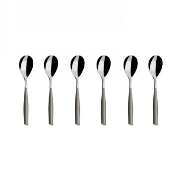 Imagem de Colher Para Café 15cm Inox 6 Peças Prata Glamour Bugatti