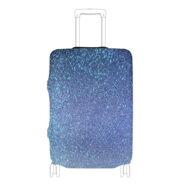 Imagem de Joisal Capa de terno Honeydew serve para capas de mala de 45 a 81 cm para bagagem aprovada pela TSA, identificadores de mala, Azul marinho gradiente de glitter azul pastel, S 18-20 in