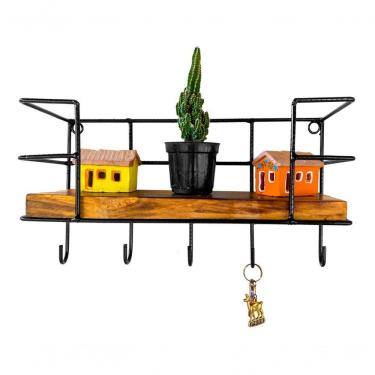 Imagem de Prateleira Porta Chaves Cesta Organizadora Pendurar Parede