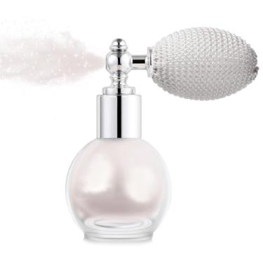 Imagem de Meilury Spray De Glitter Para Cabelo E Corpo, Pó Iluminador Holográfico, Brilhante Roupas Rosto, Com Brilho Solto Festivais Raves, Acessórios Bailes (Branco Pérola)