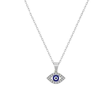 Imagem de Gargantilha Feminino Pingente Olho Grego Corrente Aço Inox