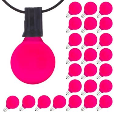 Imagem de NIOSTA Pacote Com 25 Lâmpadas De Reposição G40, Incandescentes Vidro 5 W E 120 V, Para Luzes Corda Externas E12, Cerâmica Rosa