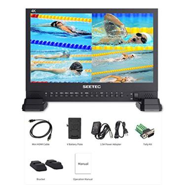 Imagem de FEELWORLD 15,6" 4K Broadcast Director Monitor Com Ips Uhd 3840X2160 4X4K Hdmi Quad Split Display 3G Sdi Vga Dvi Para Eventos Profissionais Ao Vivo Pós-Produção Câmera De Filme Campo 4K156-9Hsd